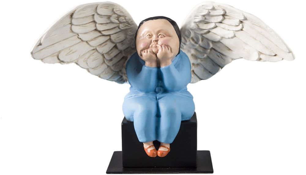 米兰映象 现代石质水晶装饰工艺品胖天使摆件