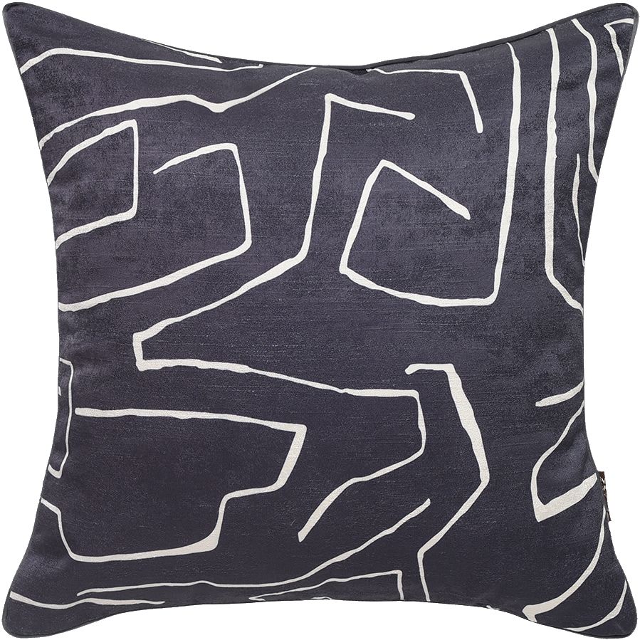 现代样板间抱枕沙发抽象线条图案纯棉方枕软靠包垫提花腰枕样板房