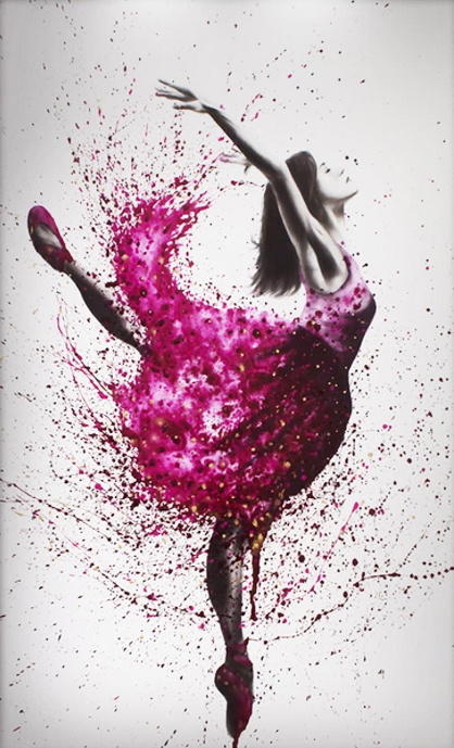 抽象油画美女壁画美容院挂画皮肤管理艺术玄关竖版芭蕾舞装饰画